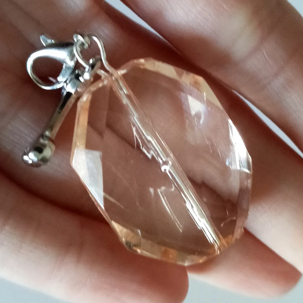 New Silver plated Crystal Dog Collar Charm dog bone hand crafted peach